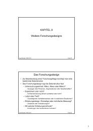 KAPITEL 8 Weitere Forschungsdesigns Das Forschungsdesign - Sowi