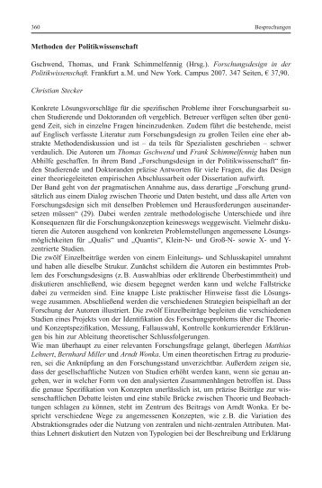 Methoden der Politikwissenschaft Gschwend, Thomas, und ... - Sowi