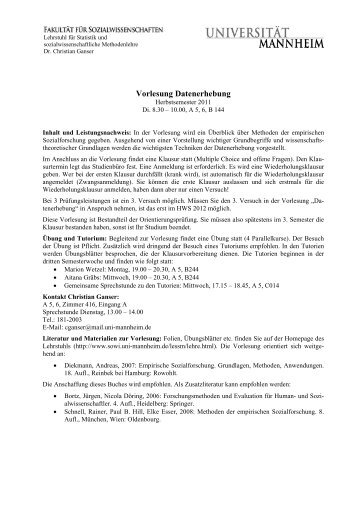 Vorlesung Datenerhebung - Sowi