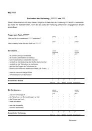 Evaluation der Vorlesung - Sowi