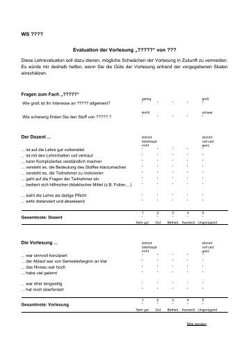 Evaluation der Vorlesung - Sowi