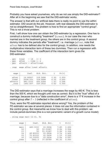 Panel Data Analysis, Josef BrÃ¼derl - Sowi