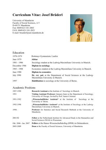 Curriculum Vitae: Josef BrÃ¼derl - Sowi