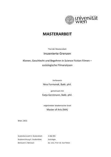 MASTERARBEIT - Institut fÃ¼r Soziologie