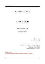 SOZIOLOGIE - Institut fÃ¼r Soziologie - UniversitÃ¤t Wien