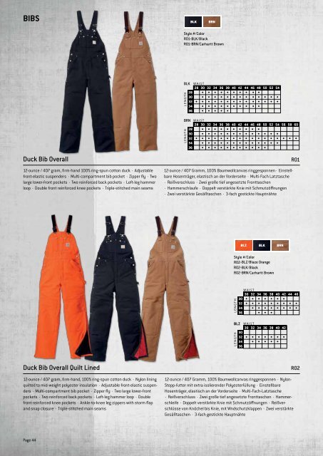 Carhartt Workwear Katalog 2014