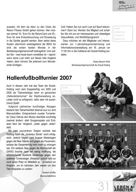 12. Ausgabe â Transparenz nach innen und auÃen, Dez. 2007