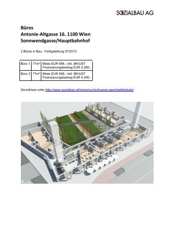 BÃ¼ros Antonie-Altgasse 16. 1100 Wien Sonnwendgasse ... - Sozialbau