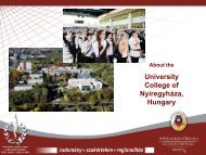 University College of Nyíregyháza, Hungary - Soziale Gerontologie.de