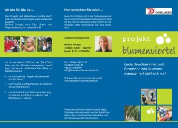 Flyer Quartiersmanagement Projekt Blumenviertel - Soziale Stadt ...