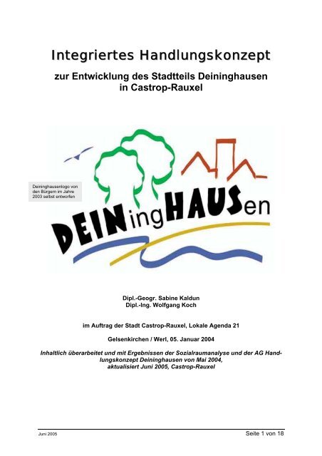 Integriertes Handlungskonzept Deininghausen - Soziale Stadt NRW