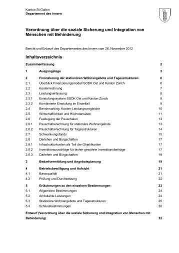 Bericht und Entwurf des Departementes des Innern (636 kB, PDF)