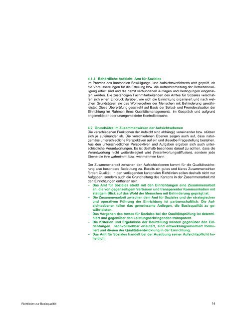 Richtlinien zur Basisqualität - Amt für Soziales - Kanton St.Gallen