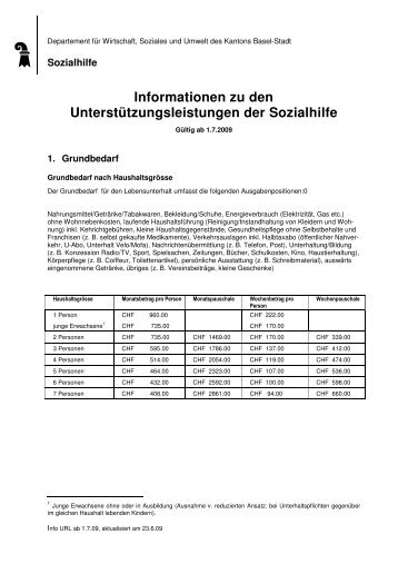 Info URL ab 1.7.2009 - Sozialhilfe - Basel-Stadt