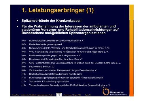 Folie - Arbeitskreis sozialmedizinisch interessierter Ãrzte eV