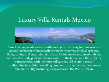 Luxury Villa Rentals Mexico