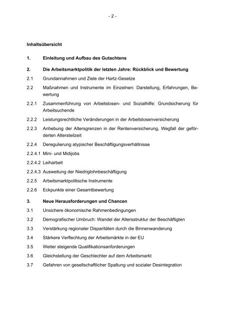 Die Arbeitsmarktpolitik der letzten Jahre und die Hartz-Gesetze