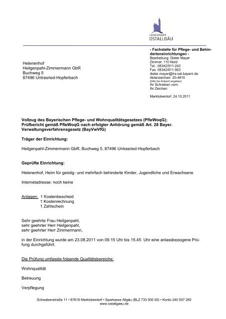 Helenenhof Heilgenpahl-Zimmermann GbR Buchweg 5 87496 ...