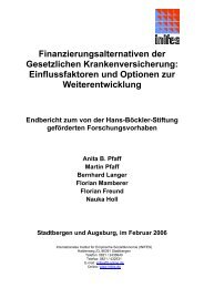 Finanzierungsalternativen der Gesetzlichen Krankenversicherung ...