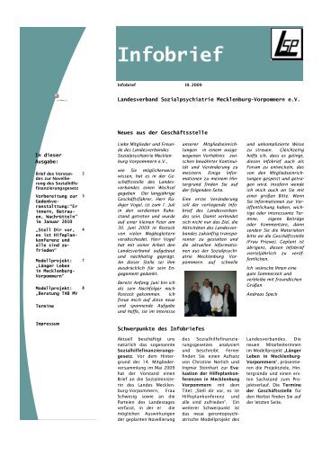 Infobrief - Sozialpsychiatrie Mecklenburg Vorpommern