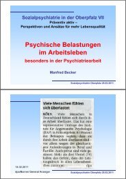 Psychische Belastungen im Arbeitsleben - Sozialpsychiatrie Oberpfalz