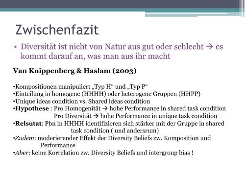 Diversity Beliefs - Sozialpsychologie