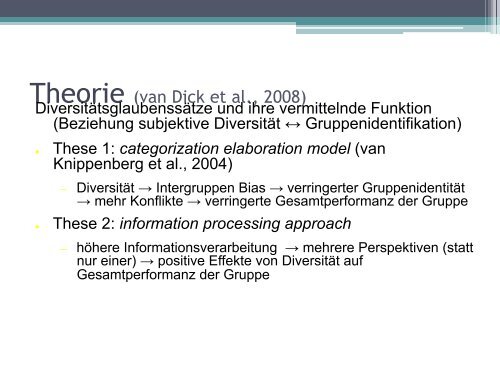 Diversity Beliefs - Sozialpsychologie