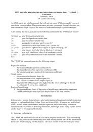 SPSS macro for analyzing two-way interactions and simple slopes