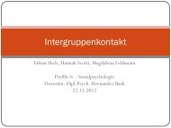 Intergruppenkontakt - Sozialpsychologie