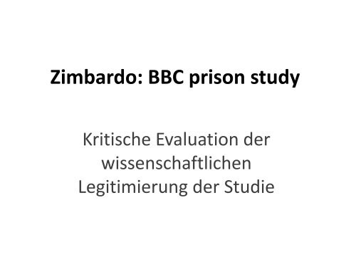 Prison Experiments - Sozialpsychologie