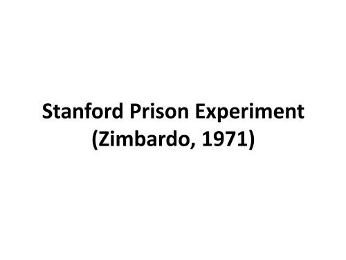 Prison Experiments - Sozialpsychologie