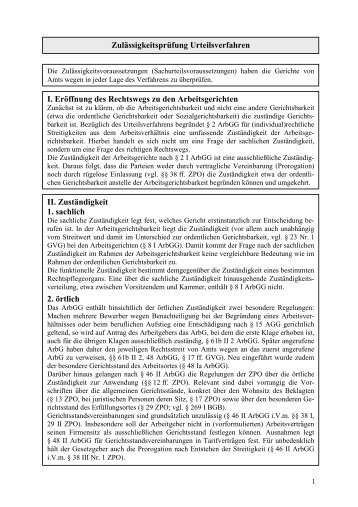 ZulÃ¤ssigkeitsprÃ¼fung Urteilsverfahren - detailliert