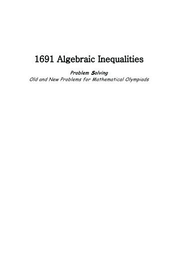 1691 Algebraic Inequalities - Index of