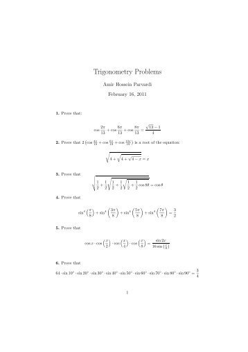 Trigonometry Problems