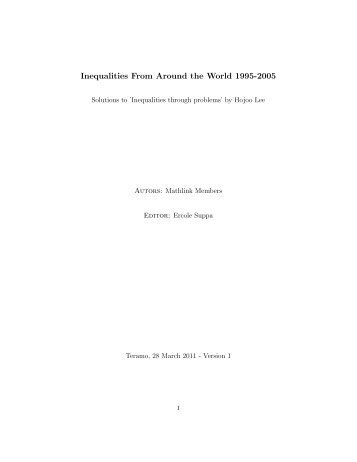 Inequalities From Around the World 1995-2005