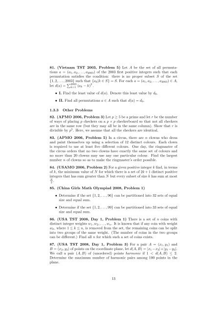 Combinatorics Problems