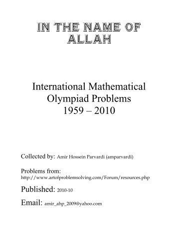 International Mathematical Olympiad Problems 1959 â 2010 - Index of