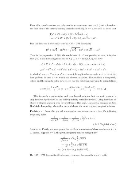 The entirely mixing variables method