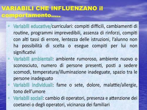 Il comportamento problema