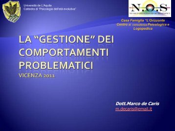 Relazione del dr. De Caris