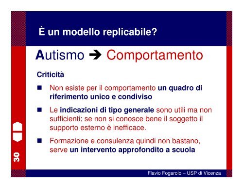 Relazione prof. Fogarolo - Sportello Provinciale Autismo