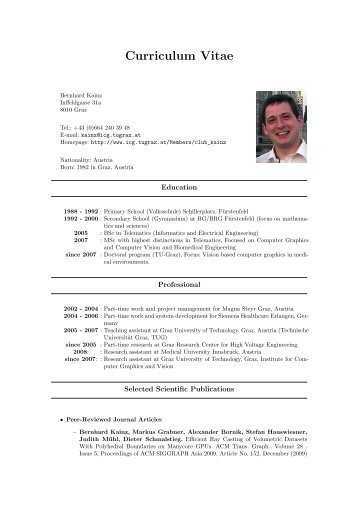 Curriculum Vitae - Graz University of Technology