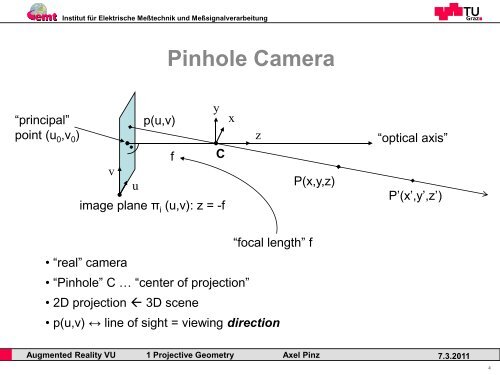 Projective Geometry - Institute for Computer Graphics and Vision