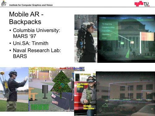 Mobile & Handheld Augmented Reality - Institute for Computer ...