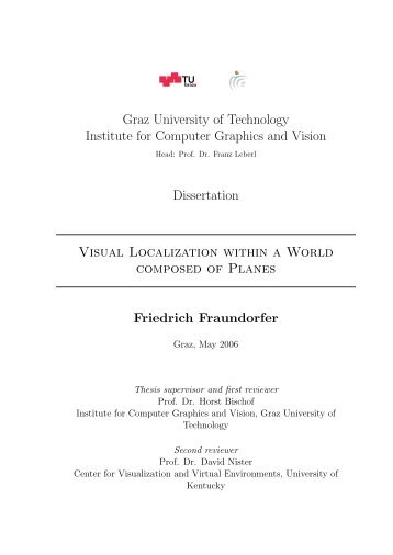 PHD Thesis - Institute for Computer Graphics and Vision - Graz ...