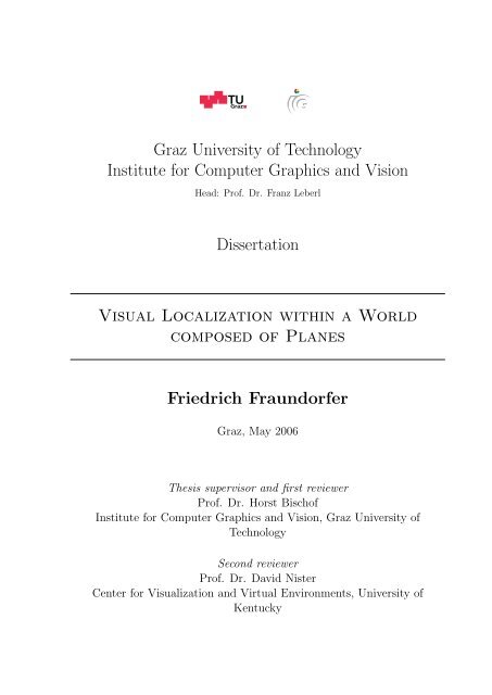 PHD Thesis - Institute for Computer Graphics and Vision - Graz ...