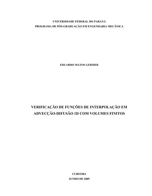 verificaÃ§Ã£o de funÃ§Ãµes de interpolaÃ§Ã£o em advecÃ§Ã£o-difusÃ£o 1d ...