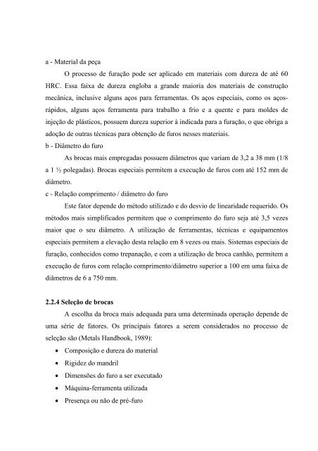 AnÃ¡lise da qualidade de furos realizados por fresamento helicoidal ...