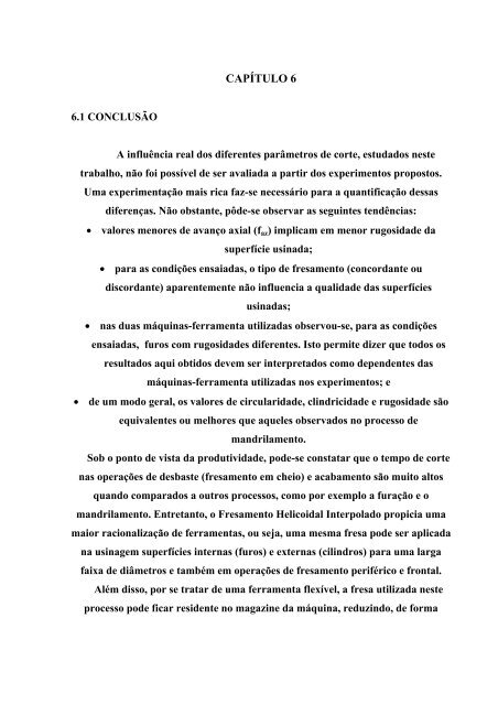 AnÃ¡lise da qualidade de furos realizados por fresamento helicoidal ...