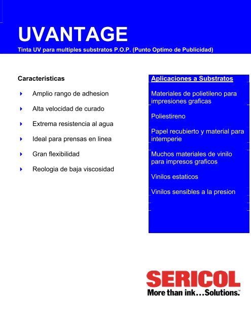 Sericol Uvantage - Proveedora de las artes graficas